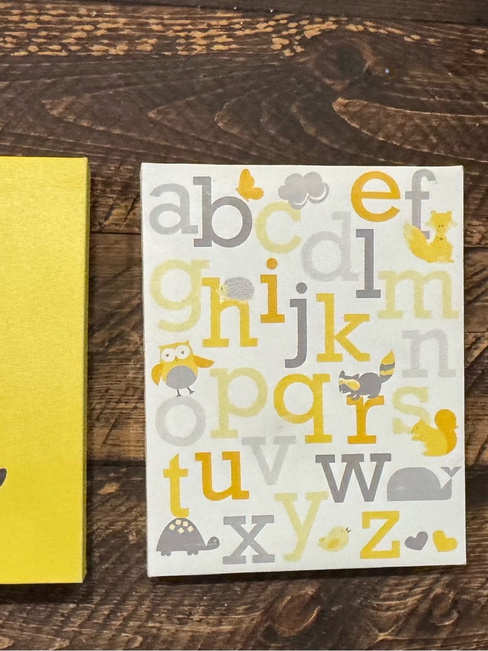 Yellow & Gray Alphabet Nursery Canvas